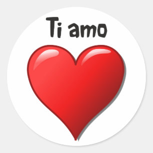 Ti amo - Jag älskar dig i italienare Runt Klistermärke