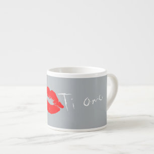Ti Amo Kärlek Du på italienska Läppar Kiss Coffee Espressomugg