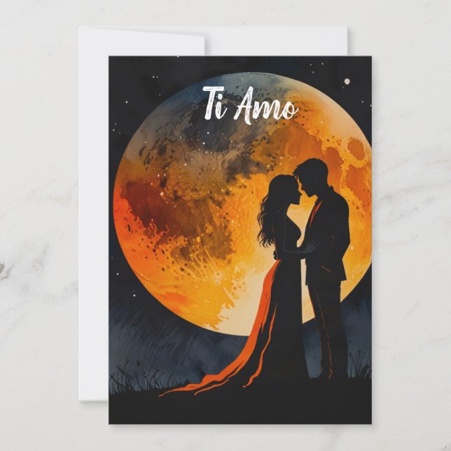 Ti Amo Spanska i Kärlek Du Romantiskt kort (Framsida)