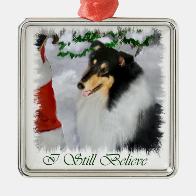 Ti Färg Rough Collie julklappar Ornament (Framsidan)
