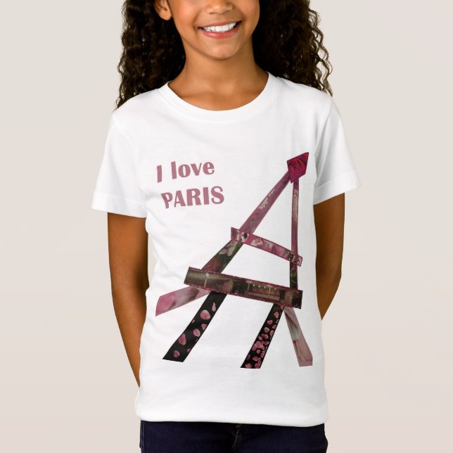 ti-skjortan älskar jag Paris T Shirt (Framsida)