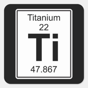 Ti - Titanium Fyrkantigt Klistermärke