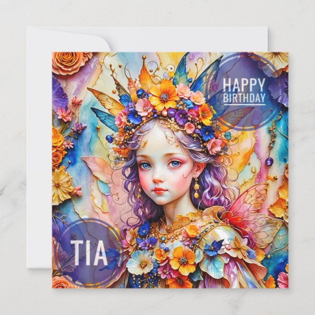 TIA ~ Birthday Card ~ Flower Fairy ~ (Framsida)