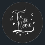 Tia Del Novio Spanska staden Groom Bröllop Runt Klistermärke<br><div class="desc">Tia Del Novio Spanska staden Groom Bröllop</div>