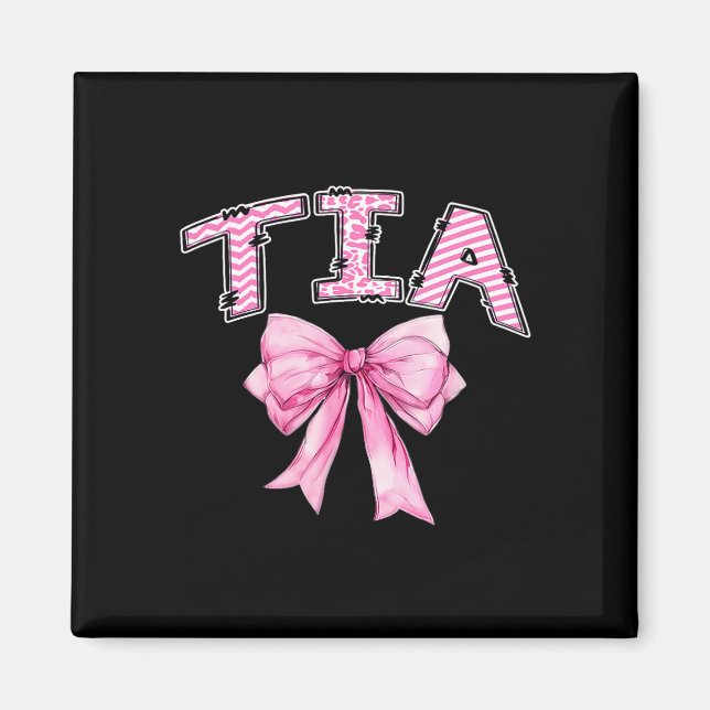 Tia födelsedagsflicka matchande coquette rosa slin magnet (Framsidan)