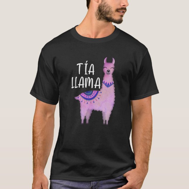 Tia Llama Spanska Moster Funny Llama Älskare T Shi T Shirt (Framsida)