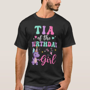 Tia of Birthday for Girl Dinosaur T-Rex Party T Shirt