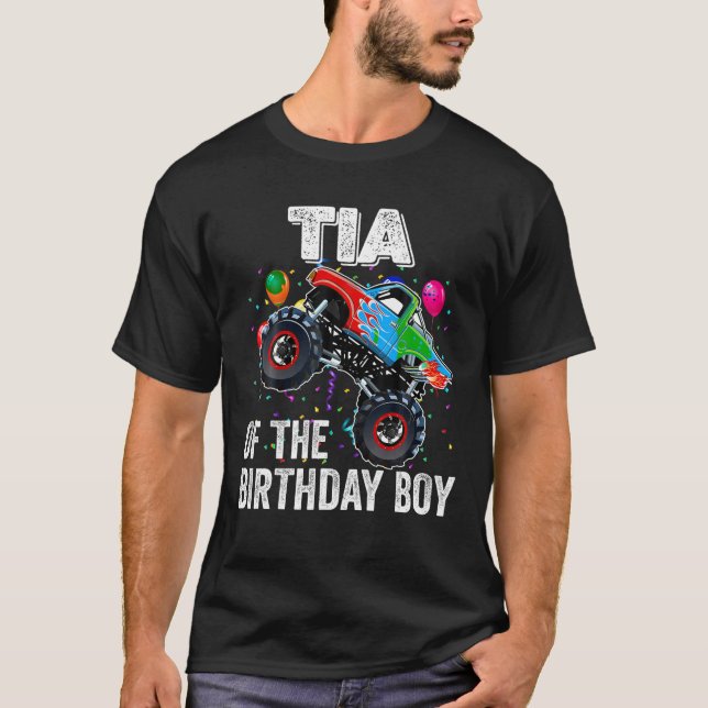 Tia of the Birthday Boy Monster Lastbil Birthday F T Shirt (Framsida)
