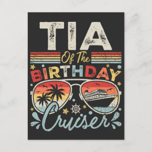 Tia på födelsedags-cruisarfärden semester vykort