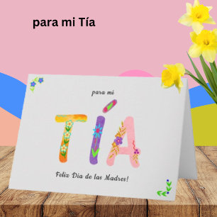 Tía Spanska Blommigten Bohemian Mors dag Card Most Kort