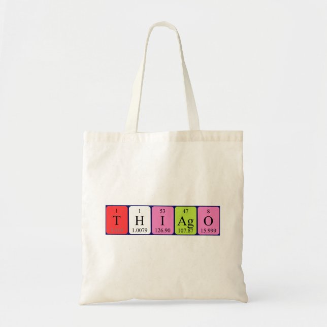Tiago periodiskt återkommande bord namn-totepåse tygkasse (Framsidan)