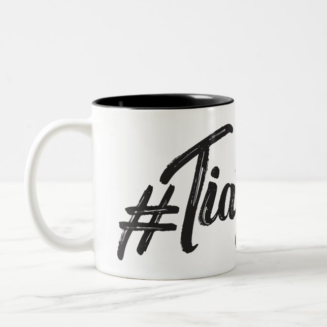 #TiaGoals modern Grunge skrivar Två-Tonad Mugg (Vänster)
