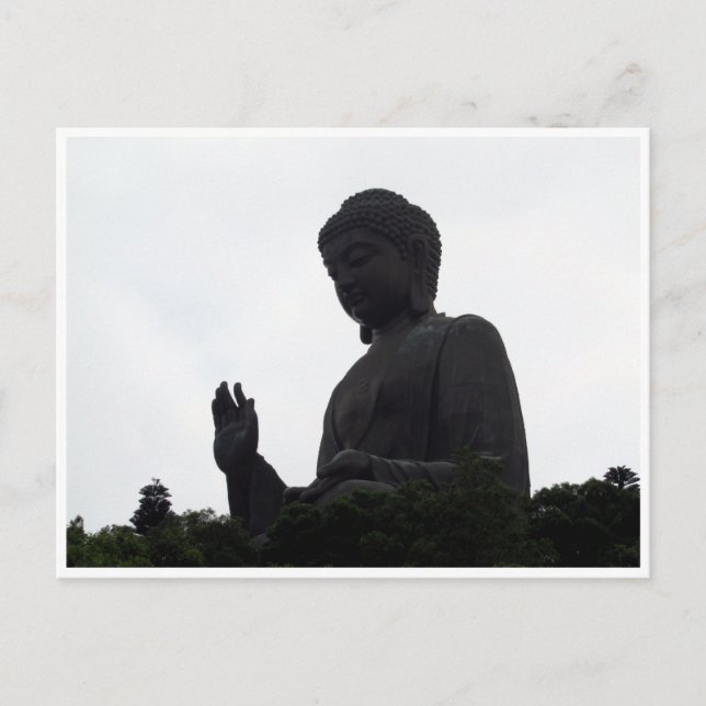 tian tan buddha silhouette vykort (Framsida)
