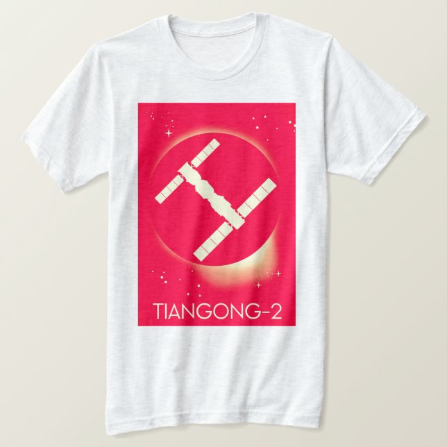 Tiangong-2 Kina rymdstation rymd konst. T Shirt (Design framsida)