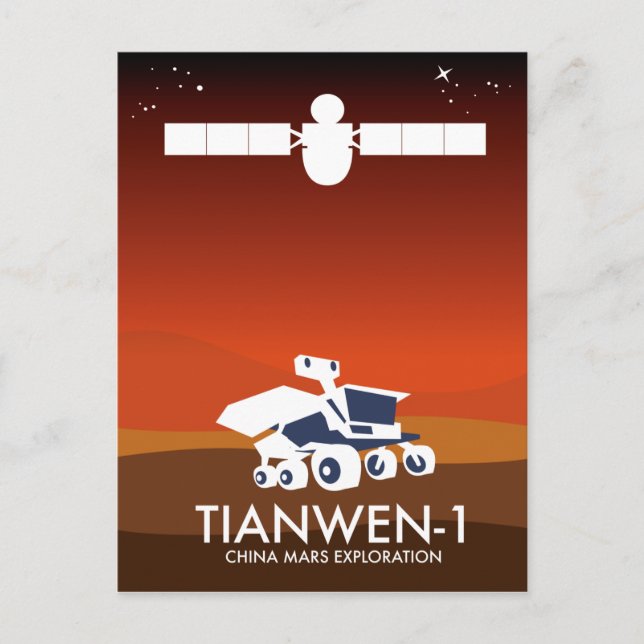 Tianwen-1 Kinas rymdkonst Vykort (Framsida)
