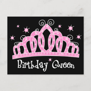 Tiara Birthday Queen Vykort