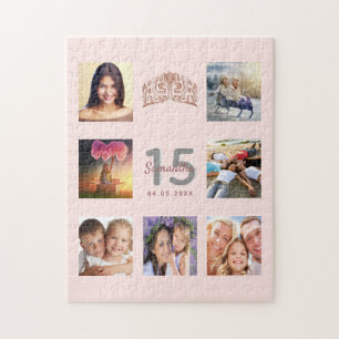  tiara-foto för Quinceanera ro guld Pussel