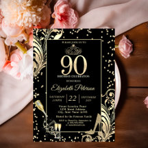 Tiara Glitter Heels Diamonds Swirls 90:e födelseda