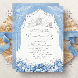 Tiara Kron Ljusblå Quinceanera Inbjudningar