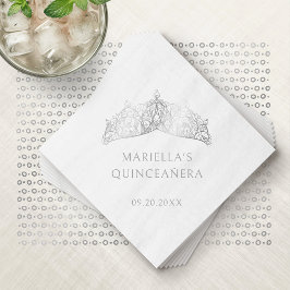 Tiara Krona Elegant Quinceanera Pappersservett