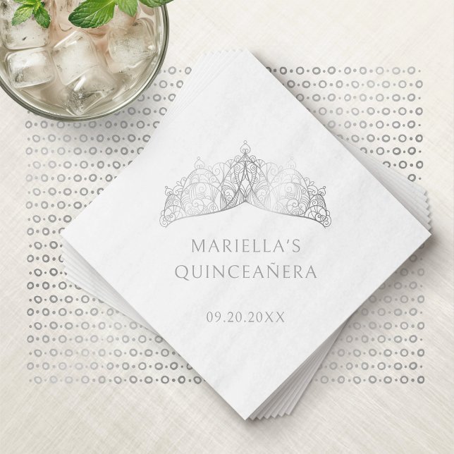 Tiara Krona Elegant Quinceanera Pappersservett (Skapare uppladdad)