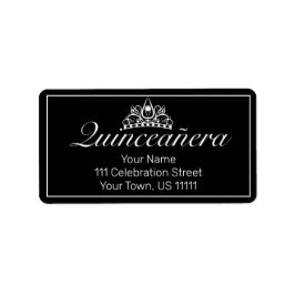Tiara Modern minimalist Black Quinceañera Adress Adressetikett