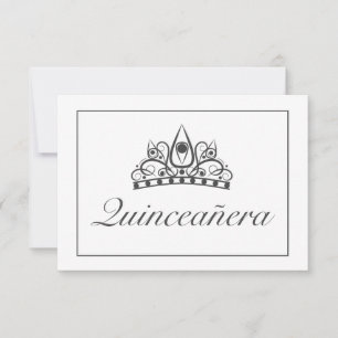 Tiara Modern Minimalist White Black Qinceanera OSA Kort