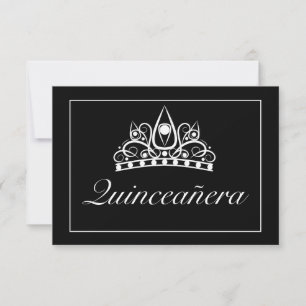 Tiara Modern Minimalist White Black Qinceanera OSA Kort