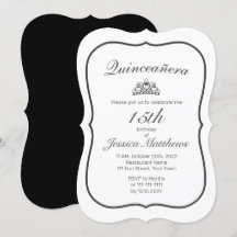 Tiara Modern Minimalist White Black Quinceañera