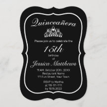 Tiara Modern Minimalist White Black Quinceañera