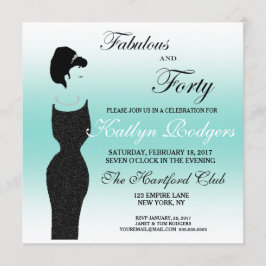 Tiara Party Fabulous och 40 40:e födelsedagen Part Inbjudningar