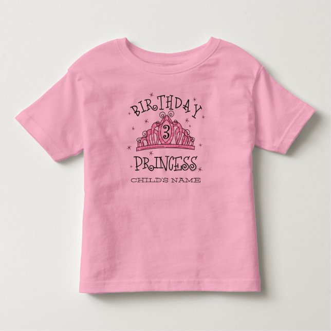 Tiara Princess 3:e födelsedagen Anpassningsbar Tee Shirt (Framsida)