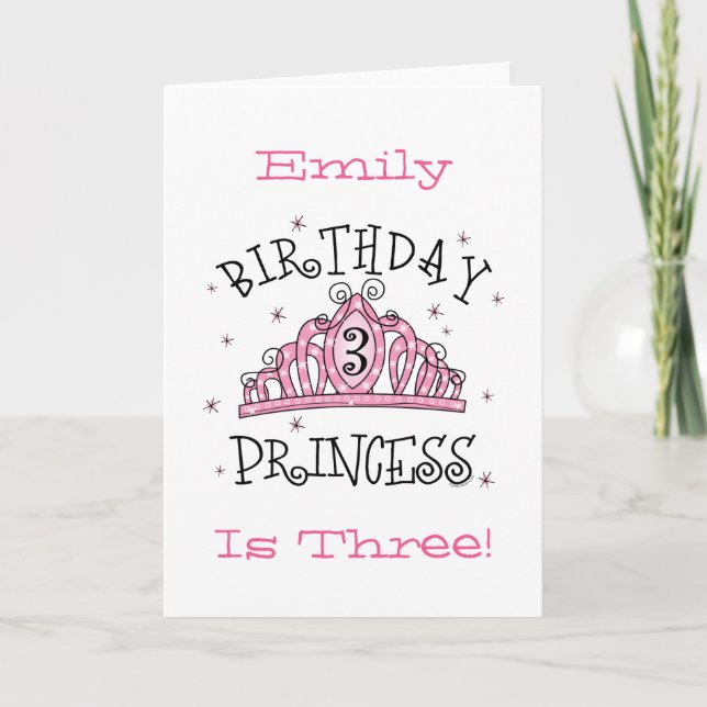 Tiara Princess 3rd Birthday Card - Anpassat Kort (Framsida)