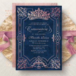 Tiara Princess Rosa Fairytale Photo Quinceanera Inbjudningar