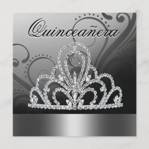 Tiara Quinceanera (silver) Inbjudningar