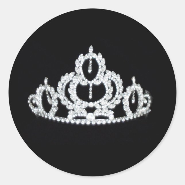 Tiara Sticker Runt Klistermärke (Framsida)