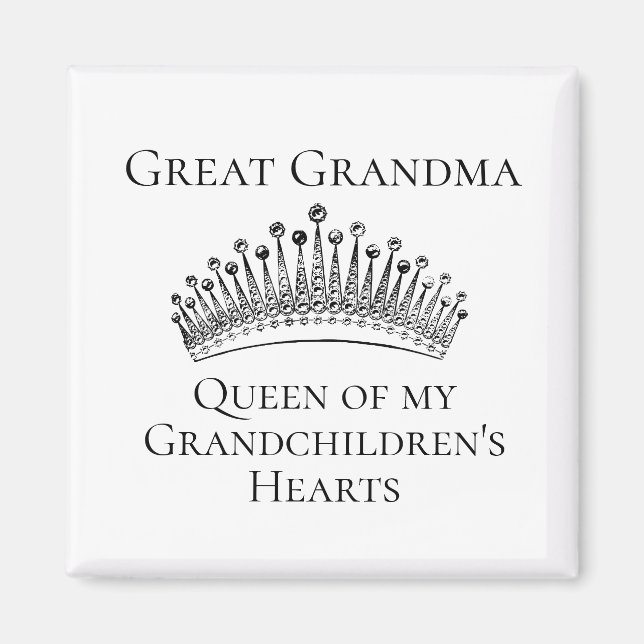 Tiara Underbar farmor Queen Grandchildren s Magnet (Framsidan)