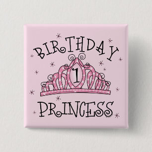 TiarafödelsedagPrincess 1st födelsedag Knapp