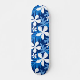 TIARE-MÖNSTER I BLÅTT MINI SKATEBOARD BRÄDA 18,5 CM