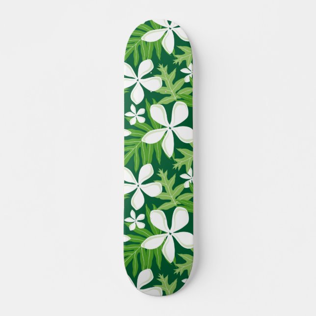 TIARE-MÖNSTER I GRÖN MINI SKATEBOARD BRÄDA 18,5 CM (Framsida)