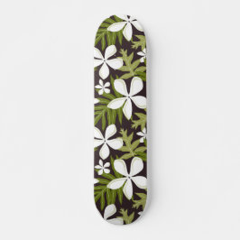 TIARE-MÖNSTER I OLIVGRÖN MINI SKATEBOARD BRÄDA 18,5 CM