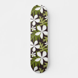 TIARE-MÖNSTER I OLIVGRÖN MINI SKATEBOARD BRÄDA 18,5 CM