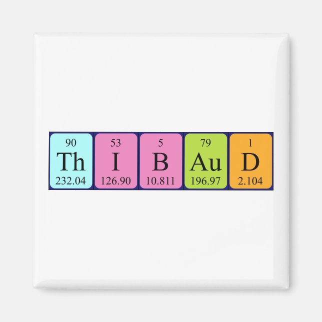 Tibaud periodiskt bord namn magnet (Framsidan)