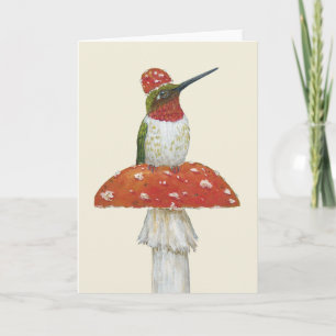 Tibault, hummingbird Folet Greeting Card Kort