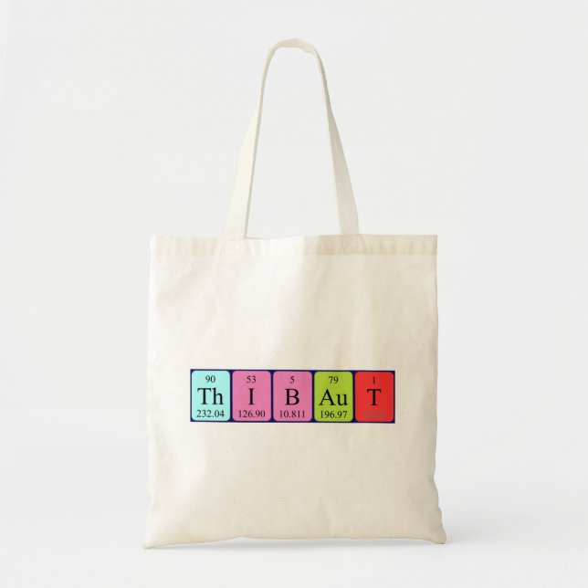 Tibaut Periote bord namn tote bag Tygkasse (Framsidan)