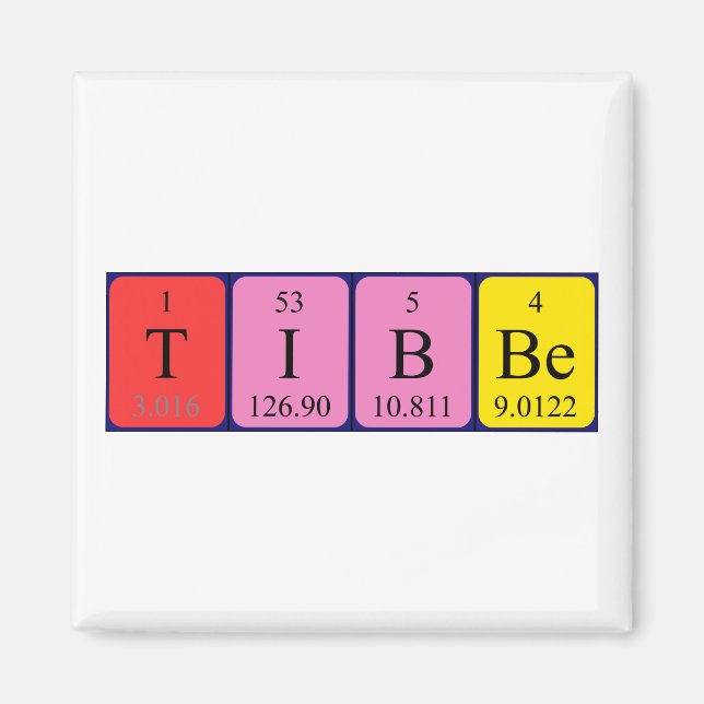 Tibbe Periodisk magnet bord namn (Framsidan)