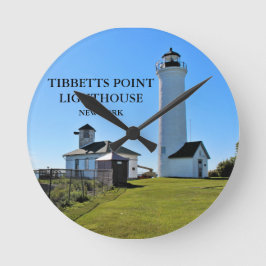 Tibbetts Point Lighthouse, New York Round Clock Rund Klocka