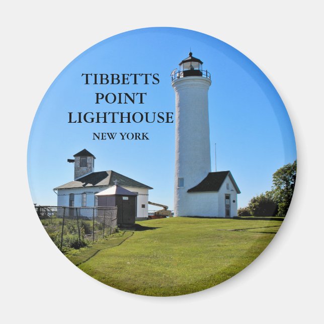 Tibbetts Point Lighthouse, New York Round Magnet (Framsidan)
