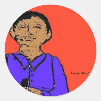 Tibbs Omalay ORANGE Ezekiel 36:26 Runt Klistermärke