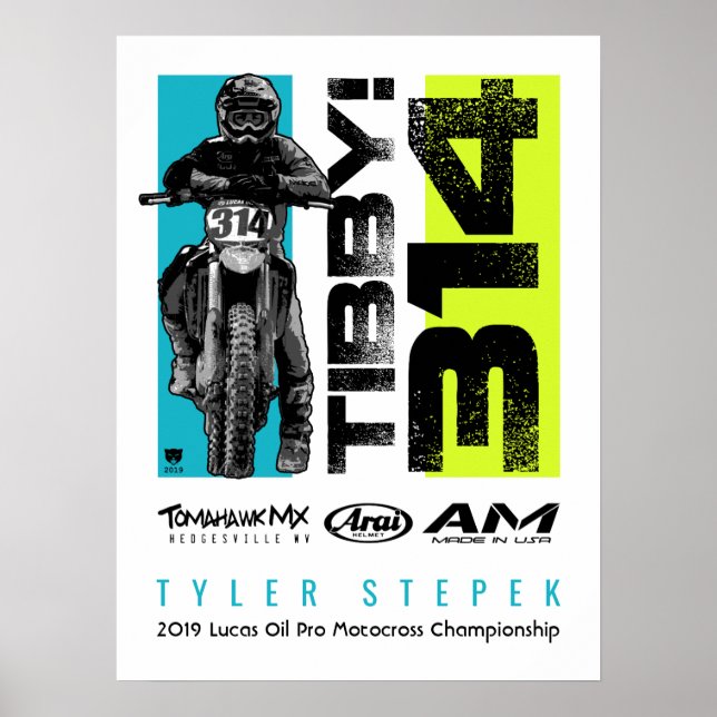 Tibby 314 MX motorcykel Dirt Bike Poster (Framsidan)
